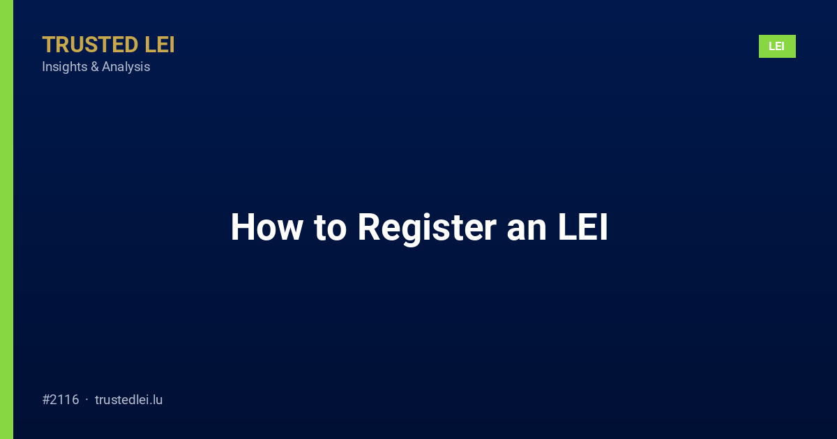 How to Register an LEI